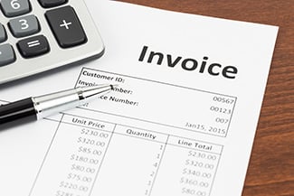 Invoice for dental services